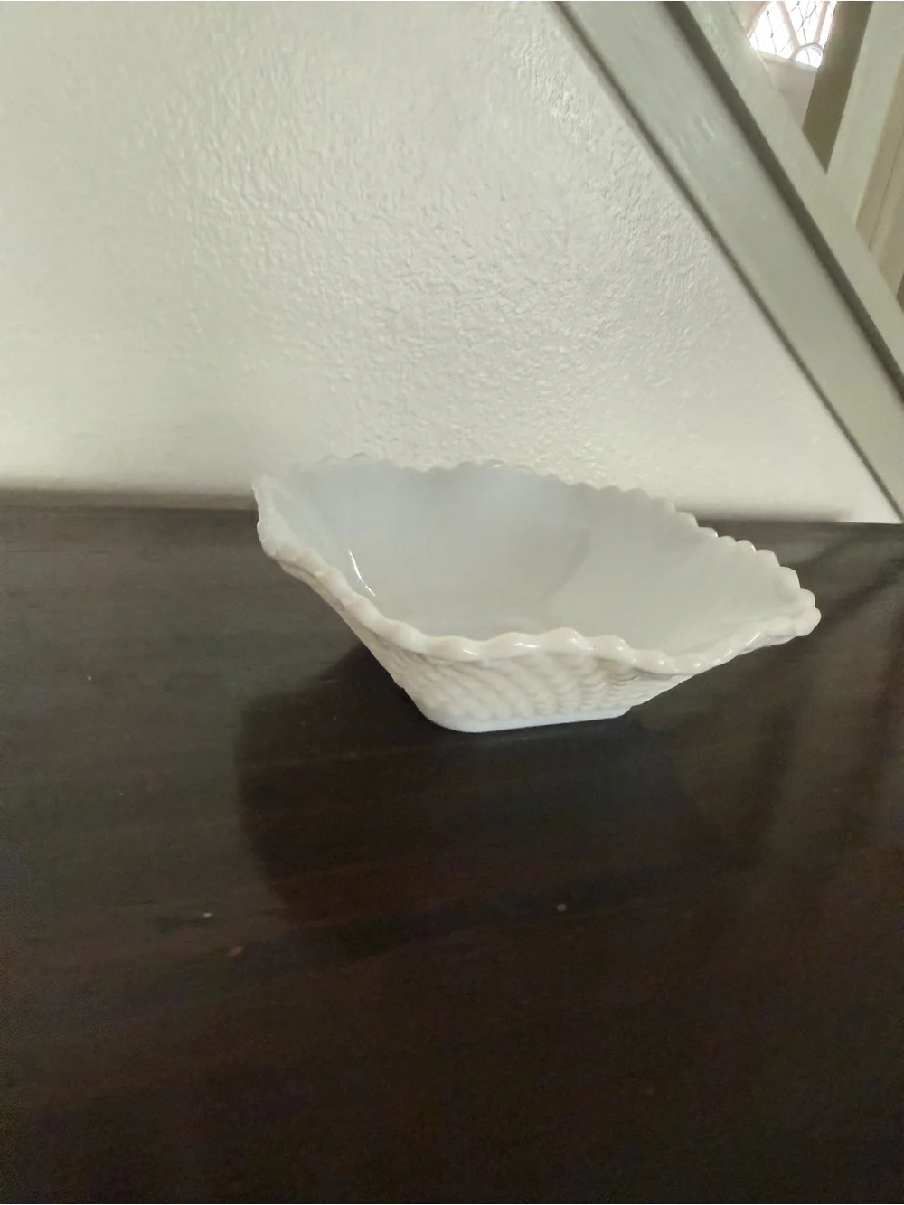 Vintage milk glass candy dish